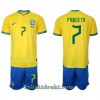 Brasil Lucas Paqueta 7 Hjemme VM 2022 - Barn Draktsett